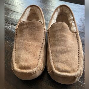UGG Men's Ascot Slip-On Suede Moccasins Slippers House Shoes Brown Tan Sz 12